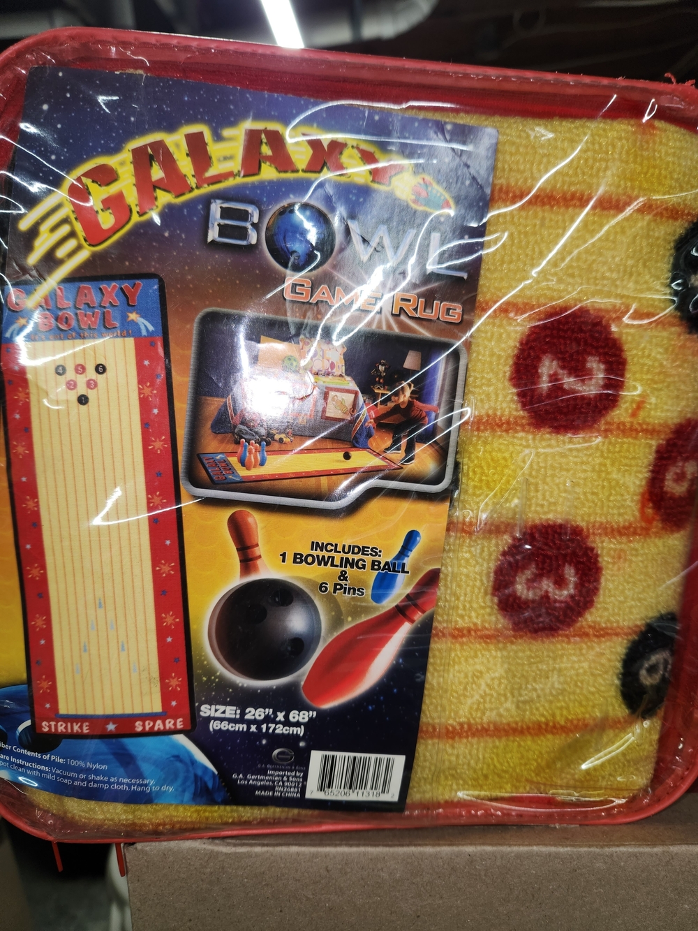 Galaxy By Harvic Yellow and Red Bowling Game Rug